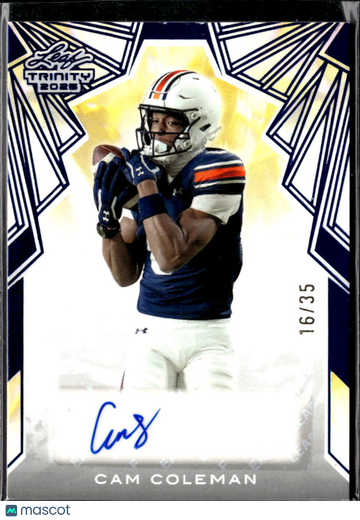 Cam Coleman 2025 Leaf Trinity Auto /35 Auburn Tigers