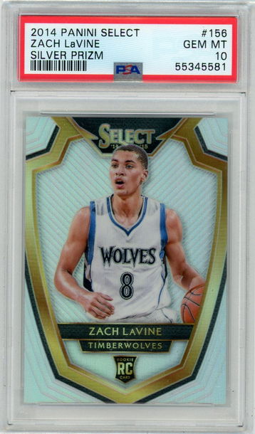 2014 ZACH LAVINE PANINI SELECT PREMIER SILVER #156 RC ROOKIE PSA 10