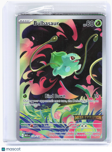 Mega Evolution Bulbasaur (Mega Evolution Stamped) Foil Illustration Rare (Sealed) #133/132