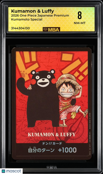 2026 One Piece Japanese Premium Kumamoto Special Kumamon & Luffy 8 MBA 8