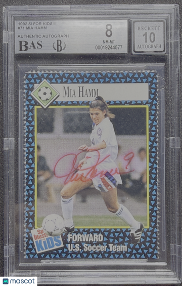1992 Sports Illustrated for Kids II Soccer Mia Hamm #71 Rookie BGS 8 Auto 10