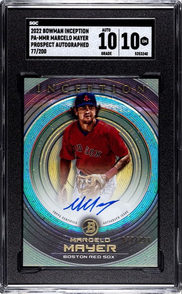2022 Bowman Inception Marcelo Mayer Prospect Auto /200 SGC 10 Auto 10 Gem Mint