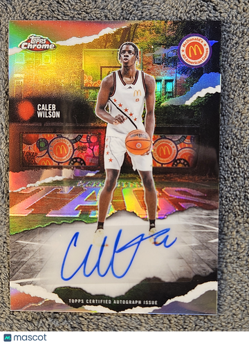 2025 Topps Chrome McDonald's All American Winning Tags Caleb Wilson #WT-CW Refractor Autograph Tarheels Auto