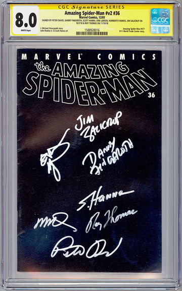 AMAZING SPIDER-MAN #36 CGC-SS 8.0 *WORLD TRADE CENTER 911 TRIBUTE* SIGND 7X 2001