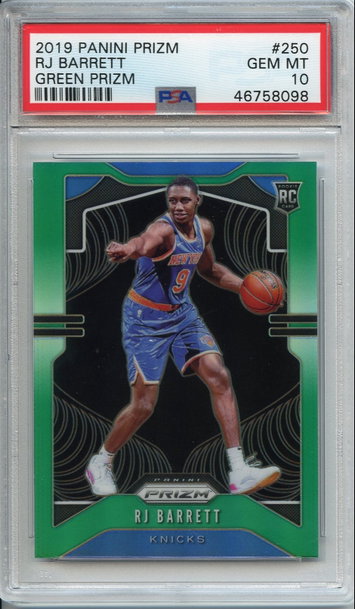 RJ Barrett Green Prizm Rookie PSA 10