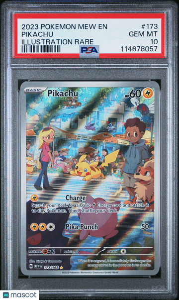 2023 Pokemon Mew EN-151 Pikachu Illustration Rare PSA 10 #173
