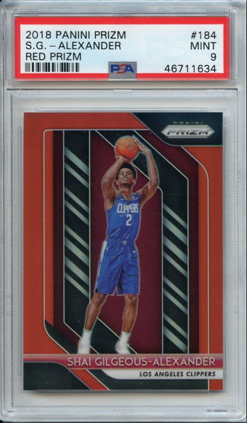 Shai Gilgeous Alexander Red Prizm /299 PSA 9