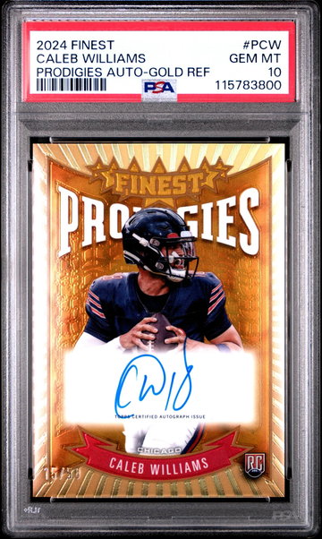 2024 Topps Finest Prodigies Autographs Gold Refractor Caleb Williams #PCW /50 PSA 10