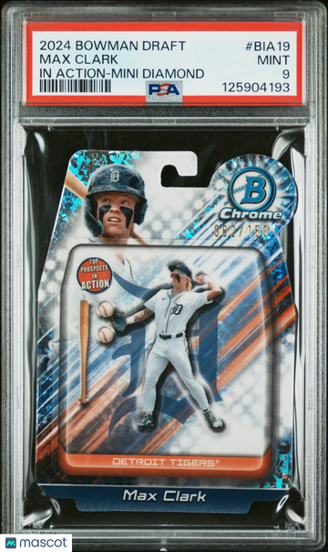 2024 Bowman Draft Bowman In Action Max Clark #BIA19 Mini Diamond /150 PSA 9