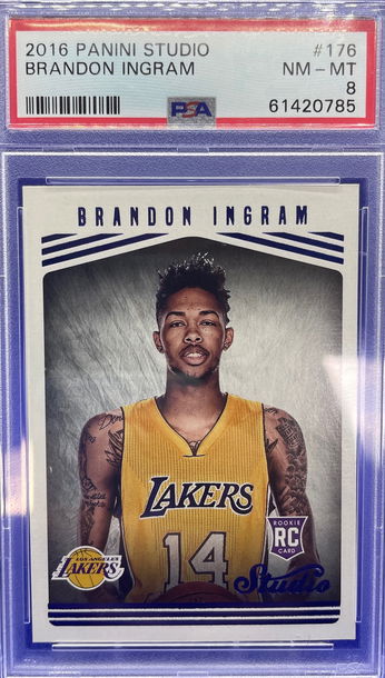BRANDON INGRAM 2016 PANINI STUDIO ROOKIE RC PORTRAIT PSA 8 NM-MT LA LAKERS