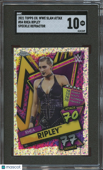 2021 Topps Chrome Wwe Slam Attax Rhea Ripley #84 Speckle Refractor SGC 10