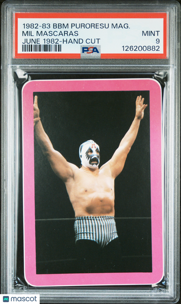 1982-83 BBM Puroresu Magazine-Hand Cut Mil Mascaras June 1982 Rookie PSA 9