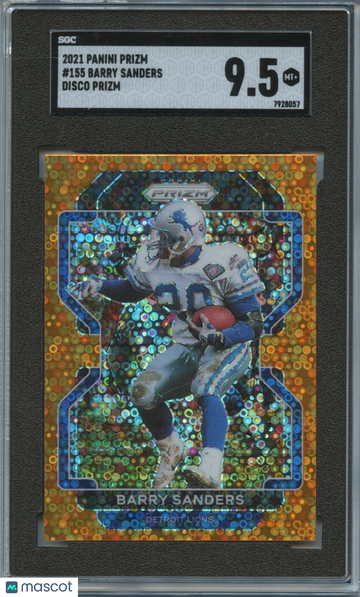 2021 Panini Prizm Barry Sanders #155 Orange Disco Prizm SGC 9.5