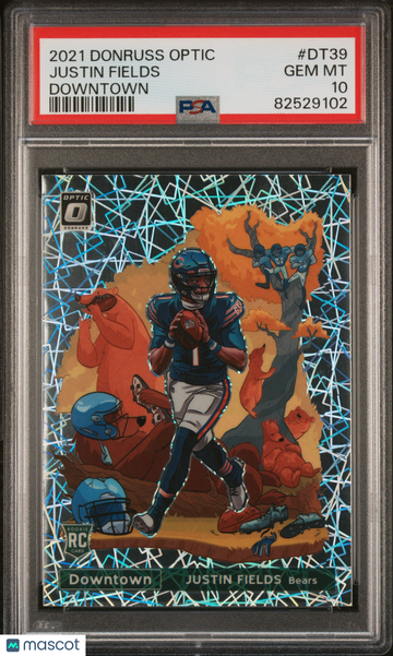 2021 Panini Donruss Optic Downtown Justin Fields #DT39 Rookie PSA 10