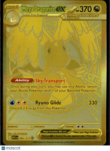 2026 Mega Evolution – Ascended Heroes Mega Dragonite EX Holo Secret Rare HR #295/217