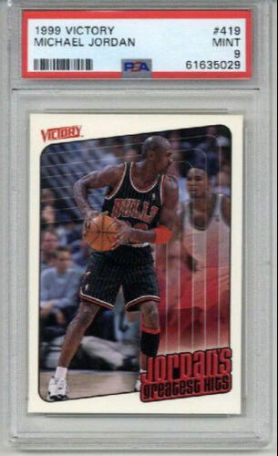 1999 UPPER DECK VICTORY #419 MICHAEL JORDAN CARD CHICAGO BULLS PSA 9 LOW POP