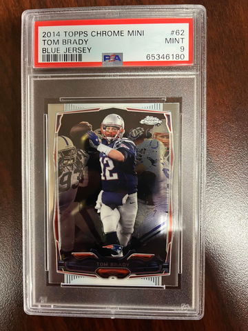 2014 topps chrome Mini Tom Brady Blue Jersey PSA 9