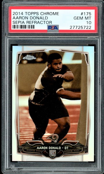 2014 Topps Chrome 175 Sepia Refractor Aaron Donald PSA 10 Pop 5