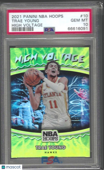 2021 Panini NBA Hoops High Voltage Trae Young #10 PSA 10