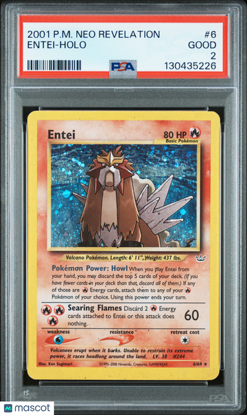2001 Pokemon Neo Revelation Entei Holo PSA 2 #6
