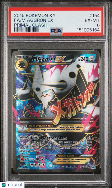 2015 Pokemon Xy Primal Clash M Aggron EX Fa Primal Clash PSA 6 #154