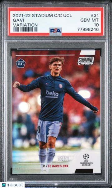 2021-22 Topps Stadium Club Chrome UEFA Champions League Gavi #31 Variation PSA 10