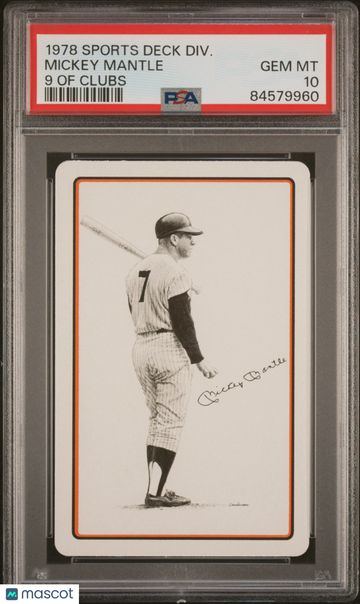 1978 Sports Deck Divison Mickey Mantle PSA 10 - Yankees - HOF - Nine of Clubs