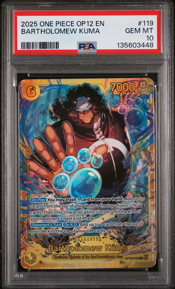 2025 One Piece Op12-Legacy of the Master Bartholomew Kuma #119 PSA 10