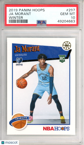 2019 Panini Hoops Ja Morant #297 Winter Rookie PSA 10