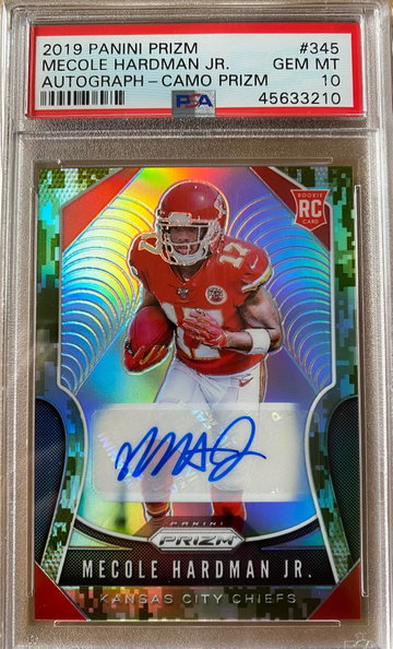 2019 Panini Prizm Mecole Hardman Camo Auto /25 PSA 10