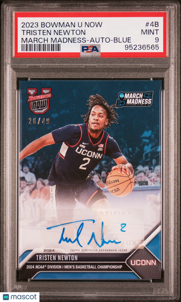 2023 Bowman U Now Tristen Newton March Madness Auto Blue Rookie NBA Trading Card PSA 9