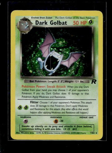 2000 Pokemon Team Rocket #7/82 Dark Golbat Holo