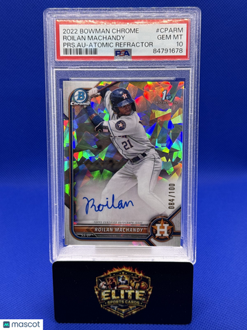 2022 Bowman Chrome Roilan Machandy #CPA-RM Prospect Autographs Atomic Refractor SN AU PSA 10
