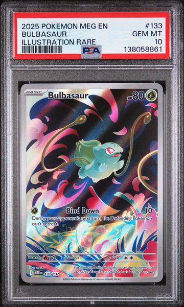 2025 Pokemon Mega Evolution Promo Illustration Rare Bulbasaur #133 PSA 10