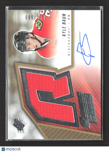 2015 Upper Deck SPx Hockey Kyle Baun #SPXR-KB 371/399 Jersey Patch Auto