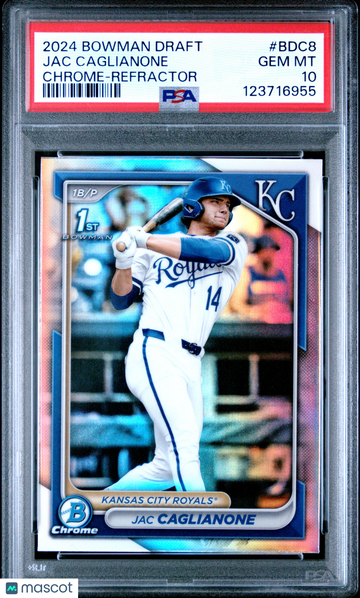 2024 Bowman Draft Jac Caglianone #BDC8 Chrome Refractor PSA 10