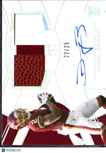Dyami Brown 2022 Panini National Treasures NFL Gear Patch RC Memorabilia Auto /25 Washington Football Team