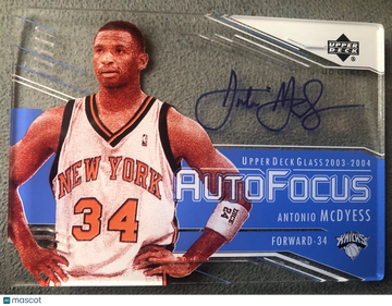 2004 Upper Deck Glass ANTONIO MCDYESS AutoFocus Real Glass Auto NY KNICKS