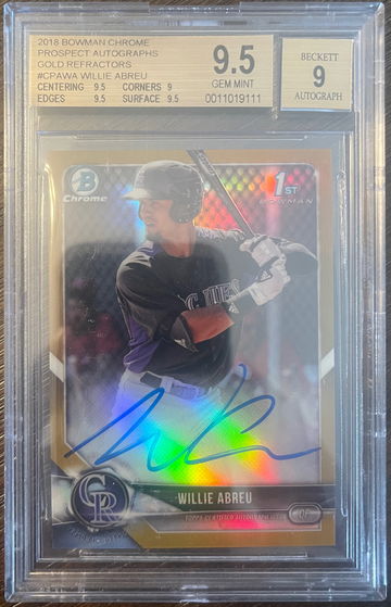 2018 Bowman Chrome Willie Abreu auto /50