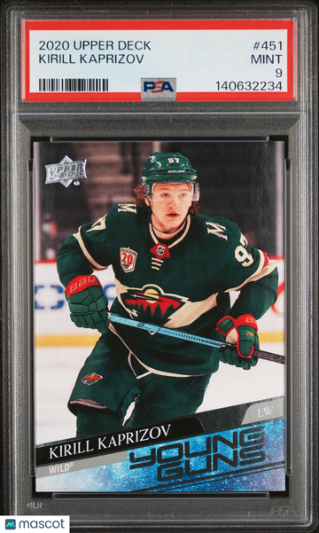 2020-21 Upper Deck Kirill Kaprizov #451 Young Guns Rookie PSA 9
