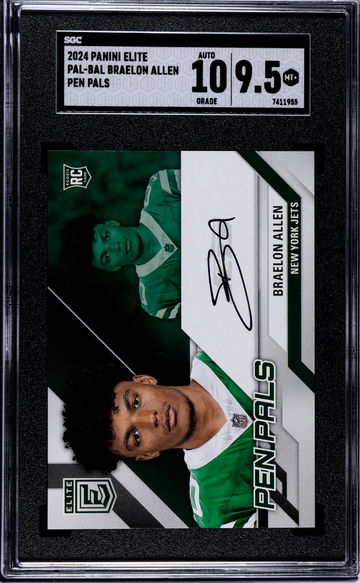 2024 Panini Elite Pen Pals Braelon Allen #PAL-BAL RC Auto SGC 9.5 Auto 10