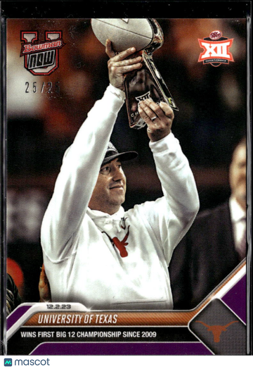 Steve Sarkisian 2023 Bowman Now University Black /98 Texas Longhorns