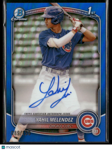 2025 Bowman Chrome Yahil Melendez #CPA-YM Blue /150 1st Bowman Auto Topps