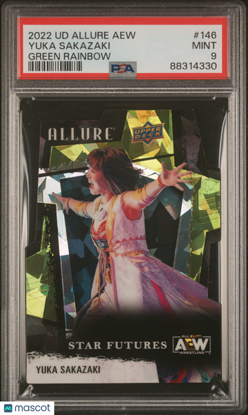 2022 Upper Deck Allure Aew Yuka Sakazaki #146 Green Rainbow PSA 9