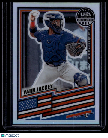 2026 Panini Stars & Stripes Prizm USA Baseball Vahn Lackey #28 Silver