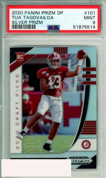 2020 PANINI PRIZM DRAFT PICKS TUA TAGOVAILOA #101 SILVER PRIZM ROOKIE PSA 9 MINT