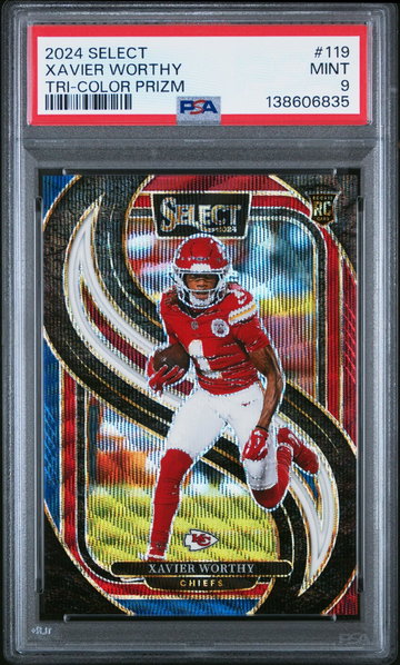 2024 Prizm Tri Color Xavier Worthy #119 /249 PSA 9