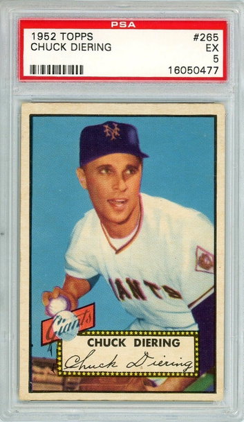 1952 Topps Chuck Diering #265 PSA 5 P1260