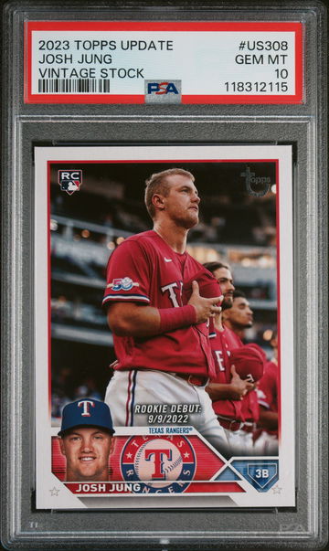 2023 Topps Update Vintage Stock Josh Jung #US308 /99 PSA 10