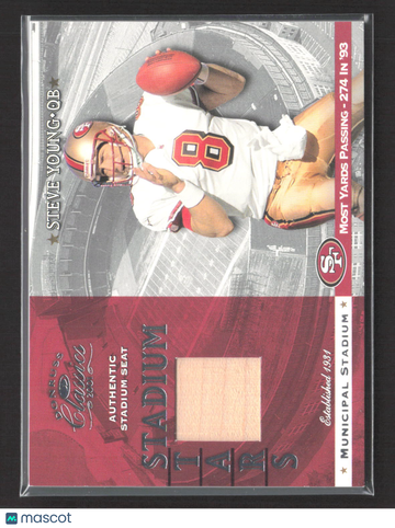 2001 Donruss Classics Stadium Stars Steve Young #SS-24 Authentic Stadium Seat